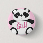 Panda Beer Baby shower Ronde Button 3,2 Cm (Voorkant)