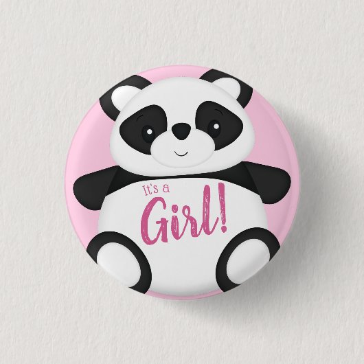 Panda Beer Baby shower Ronde Button 3,2 Cm (Voorkant)