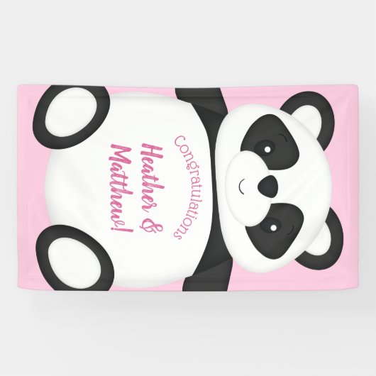 Panda Beer Baby shower Spandoek (Horizontaal)
