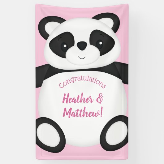 Panda Beer Baby shower Spandoek (Verticaal)