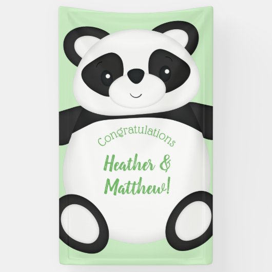Panda Beer Baby shower Spandoek (Verticaal)