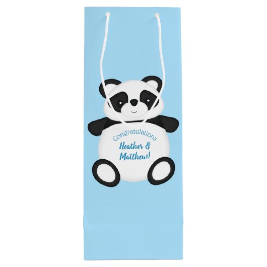 Panda Beer Baby shower Wijn Cadeautas (Achterkant)