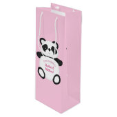 Panda Beer Baby shower Wijn Cadeautas (Voorkant Gekanteld)