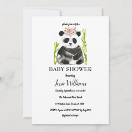 Panda Beer Baby shower Zwart-wit Natuur Kaart