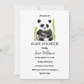 Panda Beer Baby shower Zwart-wit Natuur Kaart (Voorkant)
