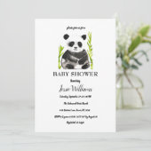 Panda Beer Baby shower Zwart-wit Natuur Kaart (Staand voorkant)