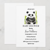Panda Beer Baby shower Zwart-wit Natuur Kaart (Voorkant / Achterkant)