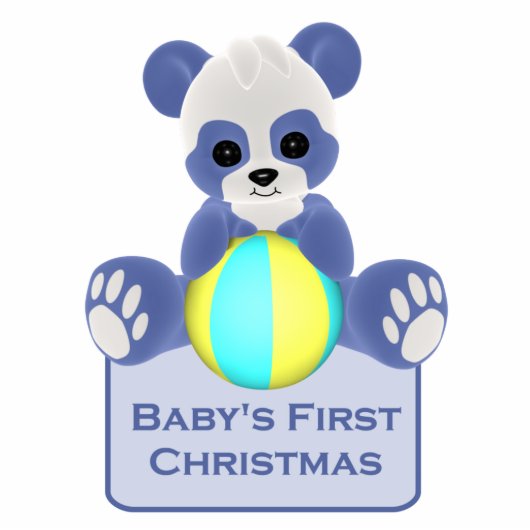 Panda Beer Baby's eerste kerstversiering Fotobeeldje Ornament (Voorkant)
