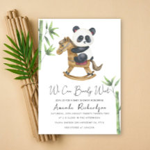 Panda Beer Babyshower Uitnodiging