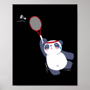 Panda Beer badmintonspeler enkelspel dubbelspel Ac Poster