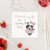 Panda Beer Ballerina 1e verjaardag Servet (Insitu)