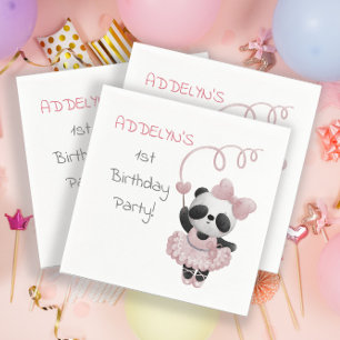 Panda Beer Ballerina 1e Verjaardagsfeestje Servet