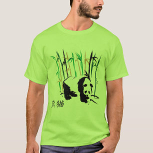 Panda Beer, Bamboe en Chinese Kanji Characters T-shirt
