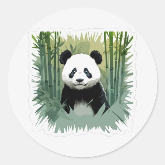 Panda Beer bamboe in het bos Ronde Sticker (Voorkant)