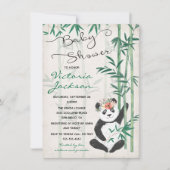 Panda Beer Bamboo Baby shower Uitnodiging (Voorkant)