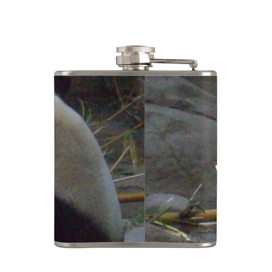 Panda Beer Bamboo Flask Heupfles (Achterkant)