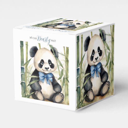 Panda Beer Barly Wait Boy Baby shower Favor Box Bedankdoosjes (Voorkant Zijde)