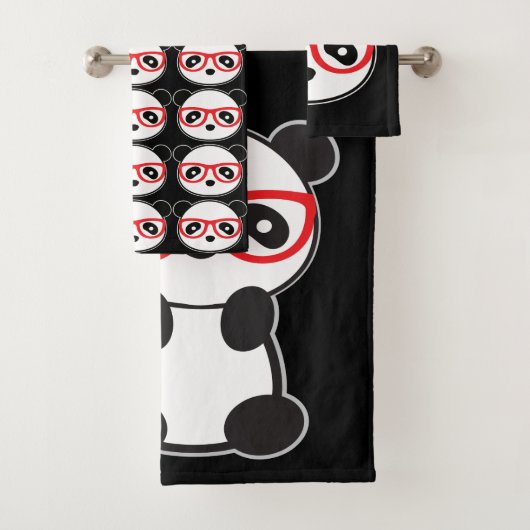 Panda Beer Bathroom Towels - Leon Bad Handdoek (Insitu)