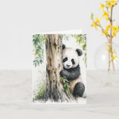 Panda Beer Bedankt Kaart (Gele Bloem)