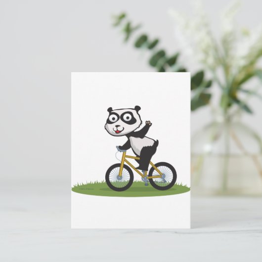 Panda Beer Biker Briefkaart (Staand voorkant)
