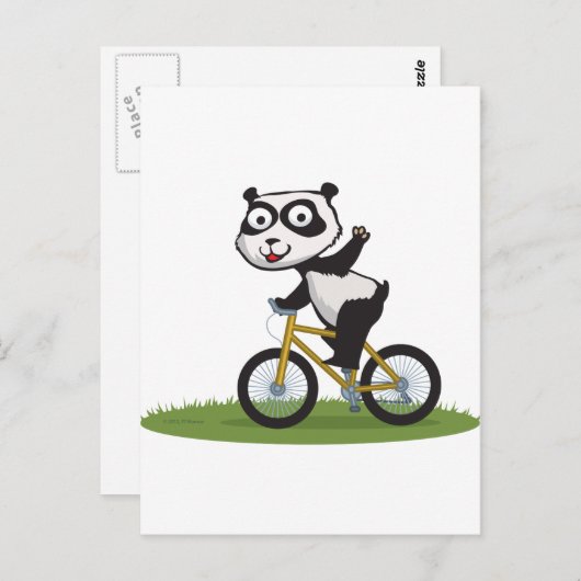 Panda Beer Biker Briefkaart (Voorkant / Achterkant)
