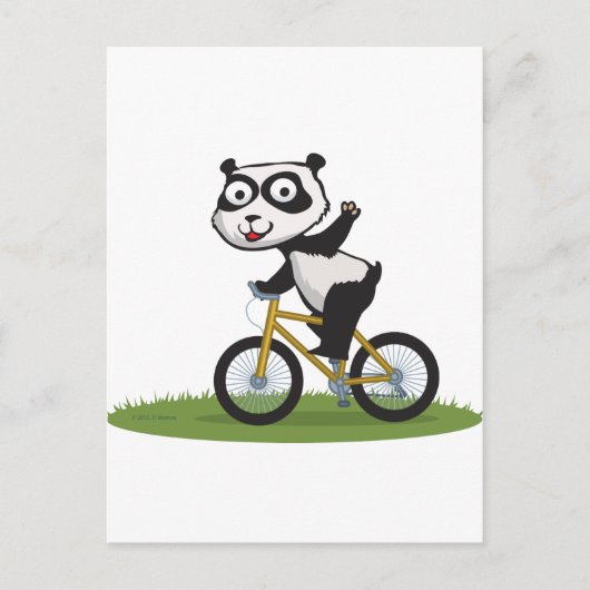 Panda Beer Biker Briefkaart (Voorkant)