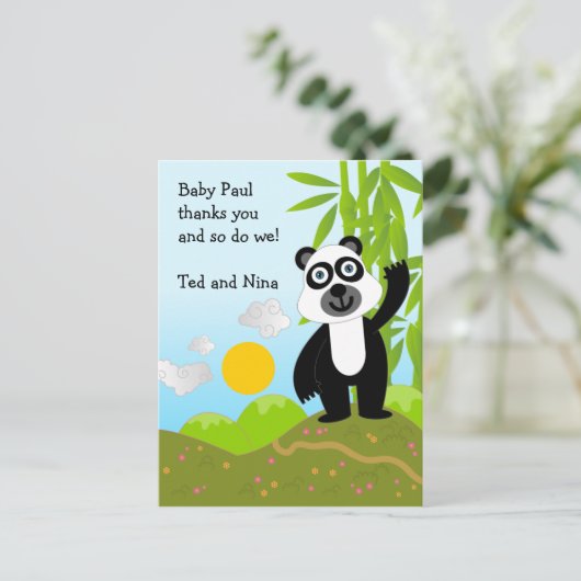 Panda beer Birthday Briefkaart (Staand voorkant)