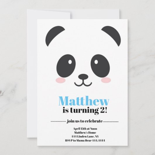 Panda Beer Birthday Kaart (Voorkant)