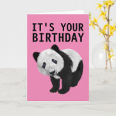 PANDA BEER BIRTHDAY KAART (Gele Bloem)