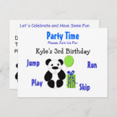 Panda Beer Birthday Uitnodiging (Voorkant / Achterkant)