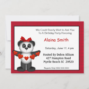 Panda Beer Birthday Uitnodiging