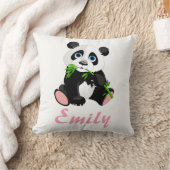 Panda Beer Black en White Green Bamboo Name Kussen (Deken)