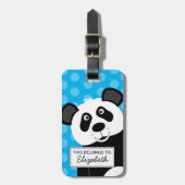 Panda Beer Blauwe Kinderen Cute Dier Bagagelabel (Voorkant verticaal)