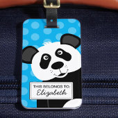 Panda Beer Blue Kinder Cute Animal Bagagelabel