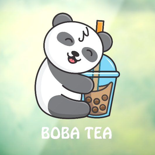 Panda Beer Boba Tea Bubble Drink Advertisement Raamsticker (Vel 3)