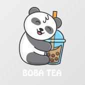Panda Beer Boba Thee Bubble Drink Advertentie Raamsticker (Vel)