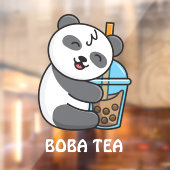 Panda Beer Boba Thee Bubble Drink Advertentie Raamsticker (Vel 2)