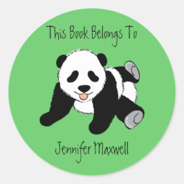 Panda Beer Bookplate Ronde Sticker
