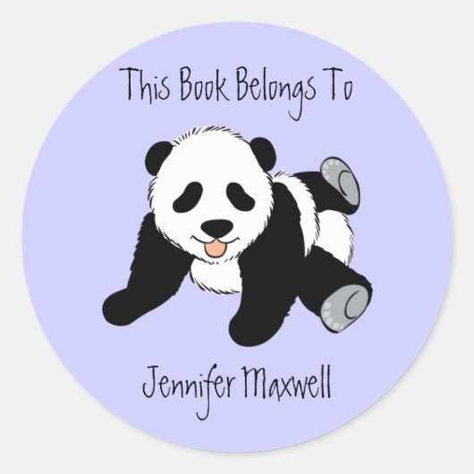 Panda Beer Bookplate Ronde Sticker (Voorkant)