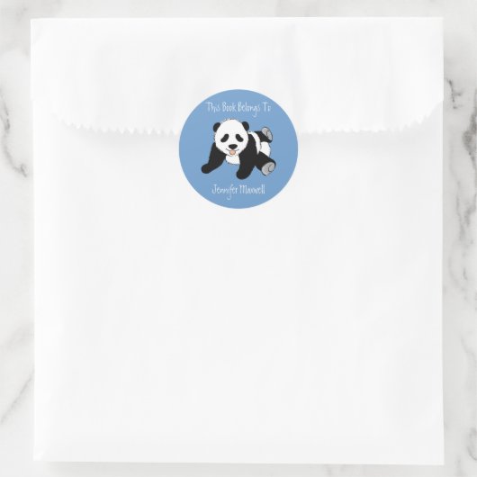 Panda Beer Bookplate Ronde Sticker (Tas)