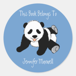 Panda Beer Bookplate Ronde Sticker