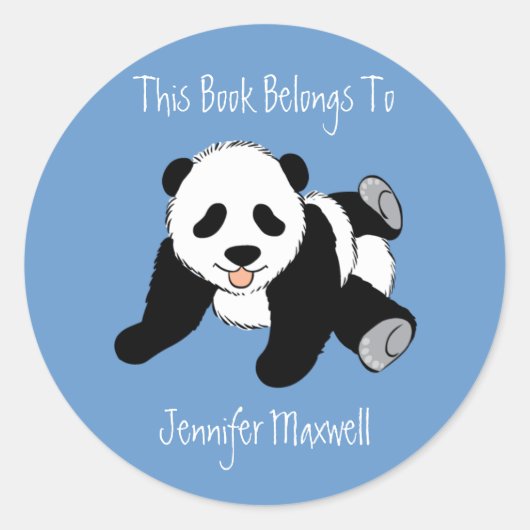 Panda Beer Bookplate Ronde Sticker (Voorkant)