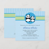 Panda Beer Boy Baby shower Uitnodiging (Voorkant / Achterkant)
