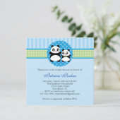 Panda Beer Boy Baby shower Uitnodiging (Staand voorkant)