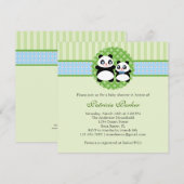 Panda Beer Boy Baby shower Uitnodiging (Voorkant / Achterkant)