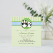 Panda Beer Boy Baby shower Uitnodiging (Staand voorkant)