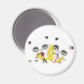 Panda Beer Bruiloft Leuke Ringen Vogels Magnet (Voorkant / Achterkant)