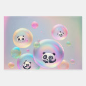 Panda Beer Bubbles Inpakpapier Vel (Voorkant)