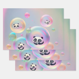 Panda Beer Bubbles Inpakpapier Vel