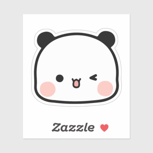 Panda beer, bubu en dudu, gezicht bubu sticker (Vel)